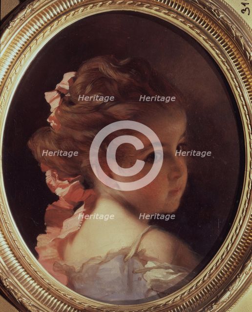 Girl's head, 1850-1860. Artist: Makarov, Ivan Kosmich (1822-1897)