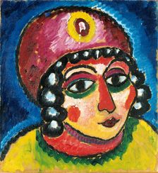 Girl's Head with Red Turban and Yellow Clasp (Barbarian Princess), c. 1912
