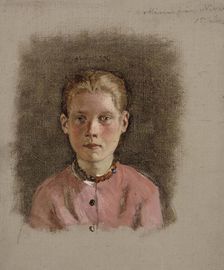 Girl's head, exercise, 1860-1870. Creator: Adolf von Becker