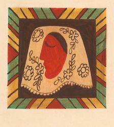 Girl's head in a scarf, 1937. Creator: Mikulas Galanda