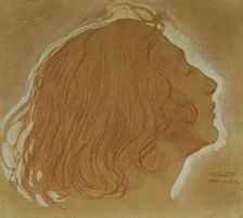Girl's head in profile, 1920. Creator: Josef Wawra