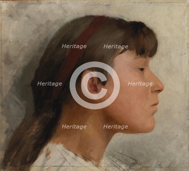 Girl's head, late 19th-early 20th century. Creator: Casper Wrede.