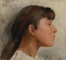 Girl's head, late 19th-early 20th century. Creator: Casper Wrede