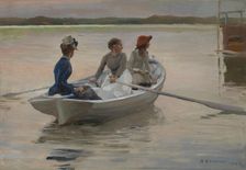 Girls in a Rowing Boat (Summer in the Archipelago), 1883. Creator: Albert Edelfelt
