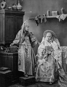 Girls in Russian dress, c1870s-c1880s. Artist: Andrei Osipovich Karelin