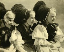 Girls in traditional costume, Vorarlberg, Austria, c1935. Creator: Unknown
