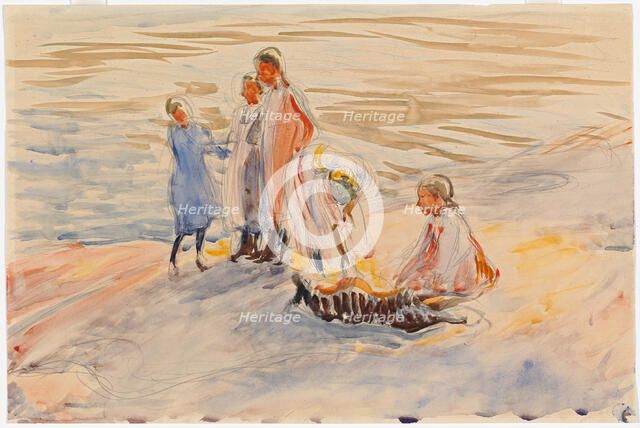 Girls on the Shore, 1910. Creator: Magnus Enckell.