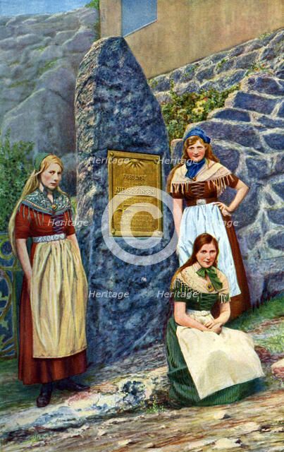 Girls of Strimi Island, Denmark, c1922. Artist: Danish Legation