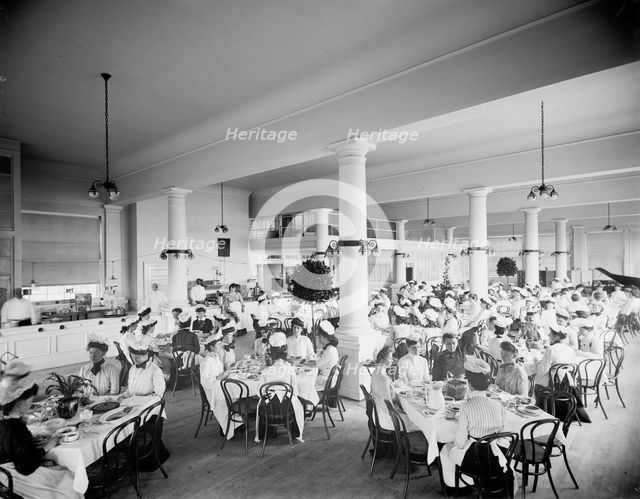 Girls' luncheon, Natural Food Conservatory, Niagara, N.Y., between 1900 and 1905. Creator: Unknown.