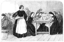 Girls making cartridges for Enfield rifles at the Royal Arsenal, Woolwich, 1862. Creator: Unknown