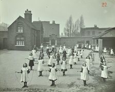 Girls skipping, Rushmore Road Girls School, Hackney, 1908