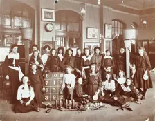 Girls sports club members, Cromer Street School/Argyle School, St Pancras, London, 1906