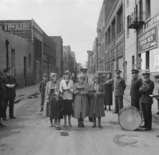 Girls Sunday school class sings between preaching, Salvation Army, San Francisco, California, 1939. Creator: Dorothea Lange