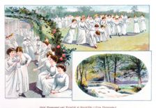 Girls Playground and Waterfall at Bournville 1892. Creator: Unknown