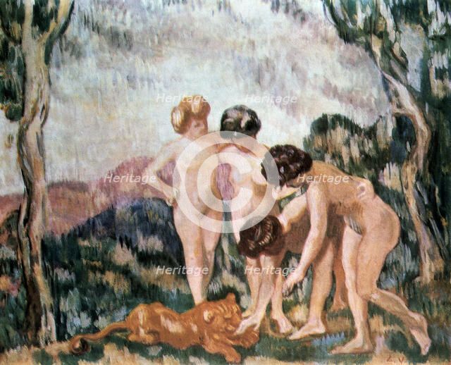 'Girls Playing with a Lion Cub', 1905-1906. Artist: Louis Valtat