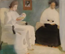 Girls Reading, 1907. Creator: Helene Schjerfbeck
