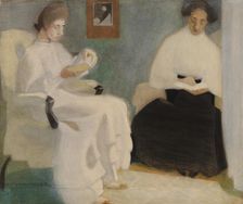 Girls Reading, 1907. Creator: Helene Schjerfbeck