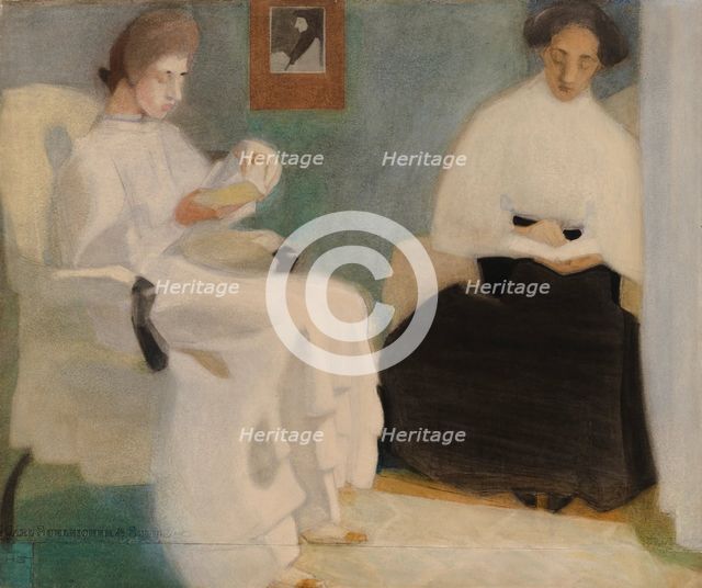 Girls Reading, 1907. Creator: Schjerfbeck, Helene (1862-1946).