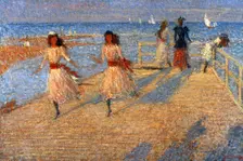 Girls Running, Walberswick Pier 1888-1894. Artist: Philip Wilson Steer
