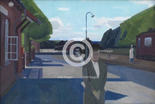 Girls Waiting for the Train, 1939. Creator: Erik Raadal.