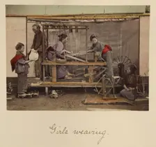 Girls Weaving, about 1873-1883. Creator: Shinichi Suzuki I