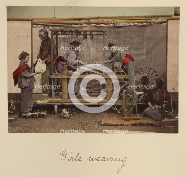 Girls Weaving, about 1873-1883. Creator: Shinichi Suzuki I.