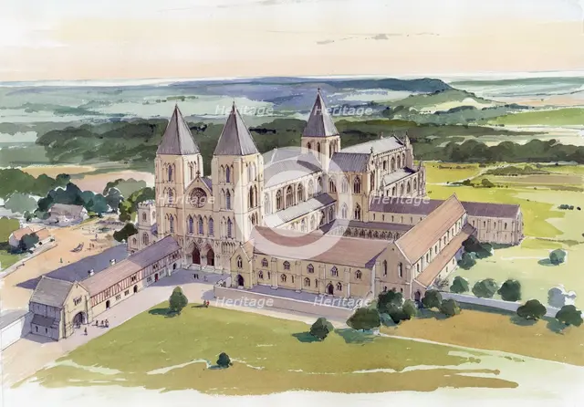 Gisborough Priory, Redcar and Cleveland, c early 15th century (c1995-c2005).  Artist: Terry Ball.