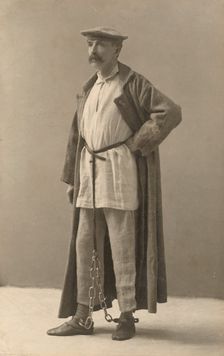 GK [ie, George Kennan] in Siberian exile dress, each piece given by an exile..., between 1886 and 90 Creator: Unknown