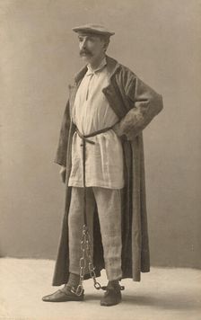 GK [ie, George Kennan] in Siberian exile dress, each piece given by an exile..., between 1886 and 90 Creator: Unknown