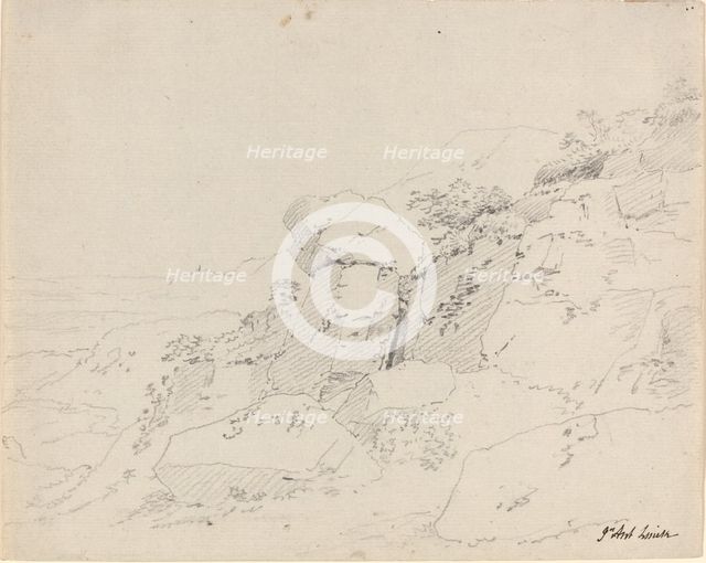 Glacial Boulders at the Edge of a Mountain, 1800/1810. Creator: Jean-Antoine Linck.