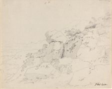 Glacial Boulders at the Edge of a Mountain, 1800/1810. Creator: Jean-Antoine Linck
