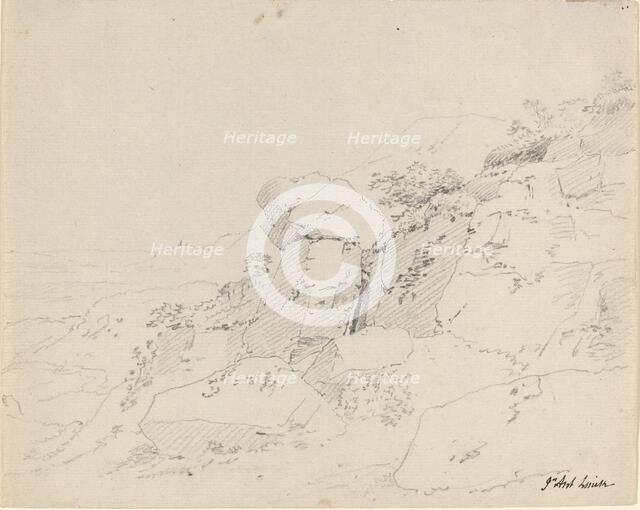Glacial Boulders at the Edge of a Mountain, 1800/1810. Creator: Jean-Antoine Linck.