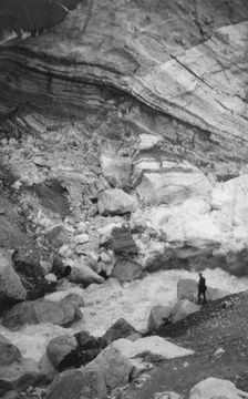 Glacier and glacial stream, between c1900 and 1923. Creator: Unknown