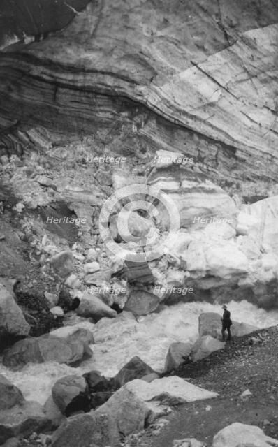 Glacier and glacial stream, between c1900 and 1923. Creator: Unknown.