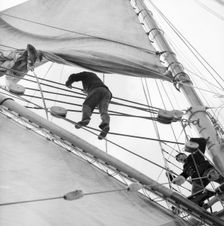 Gladan Swedish Navy training ship, 1958. Creator: Unknown