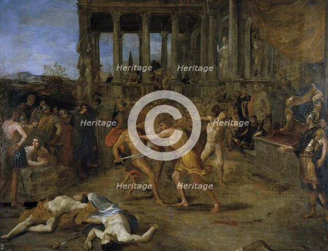 Gladiator Fights. Artist: Lanfranco, Giovanni (1582-1647)