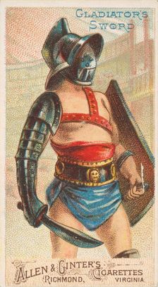 Gladiator's Sword, from the Arms of All Nations series (N3) for Allen & Ginter Cigarettes ..., 1887. Creator: Allen & Ginter