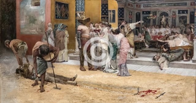 Gladiators at the Triclinium, c. 1880. Creator: Netti, Francesco (1832-1894).