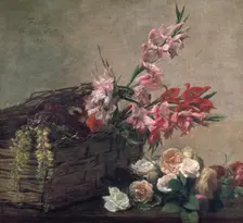 Gladioli and Roses 1880. Artist: Henri Fantin-Latour