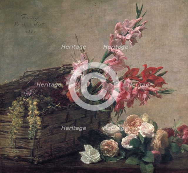 'Gladioli and Roses', 1880. Artist: Henri Fantin-Latour