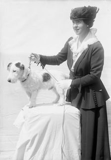 Gladys Ingalls, Mrs. Arnold Robertson, Dog Show, 1916. Creator: Harris & Ewing