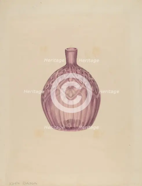 Glass Cologne Bottle, c. 1940. Creator: John Dana.