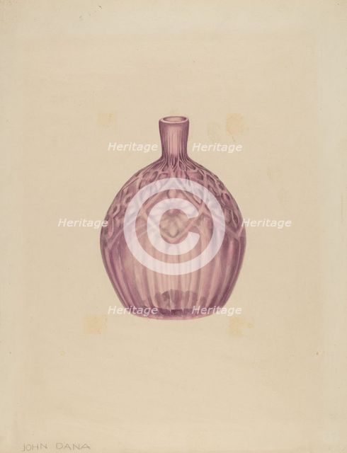Glass Cologne Bottle, c. 1940. Creator: John Dana.