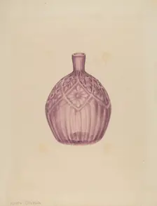 Glass Cologne Bottle, c. 1940. Creator: John Dana