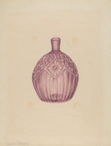 Glass Cologne Bottle, c. 1940. Creator: John Dana