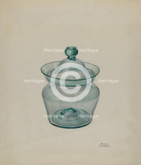 Glass Compote, c. 1936. Creator: Beverly Chichester.