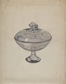 Glass Compote, c. 1936. Creator: Katherine Hastings