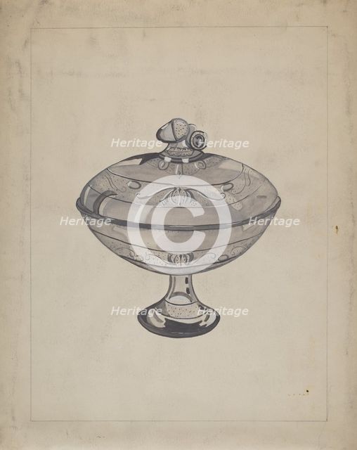 Glass Compote, c. 1936. Creator: Katherine Hastings.