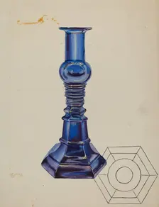 Glass Candlestick, c. 1936. Creator: Roberta Elvis