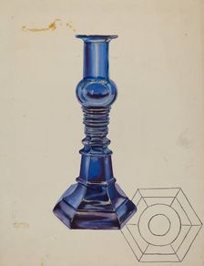 Glass Candlestick, c. 1936. Creator: Roberta Elvis